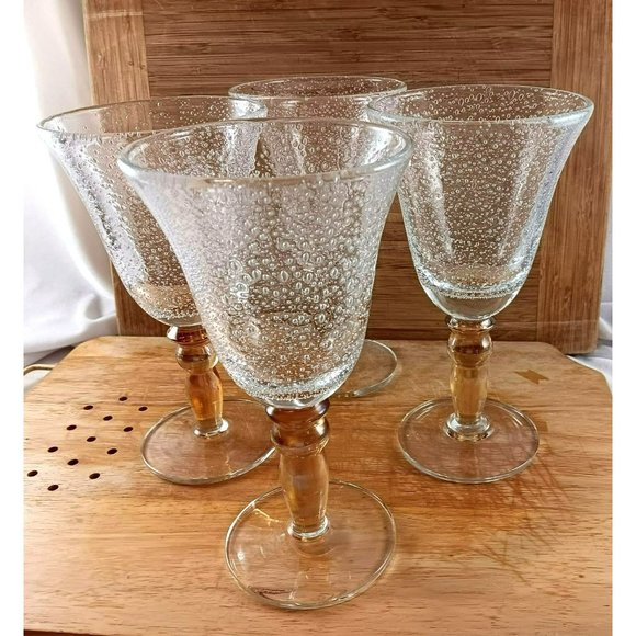 Pottery Barn Dining Pottery Barn Art Glass Blown Seeded Goblets
